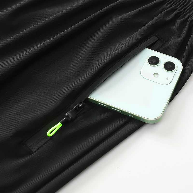 Running shorts summer cool ice silk sports bag beach shorts sports breathable stretching training shorts jogging fast drying 8XL W250324