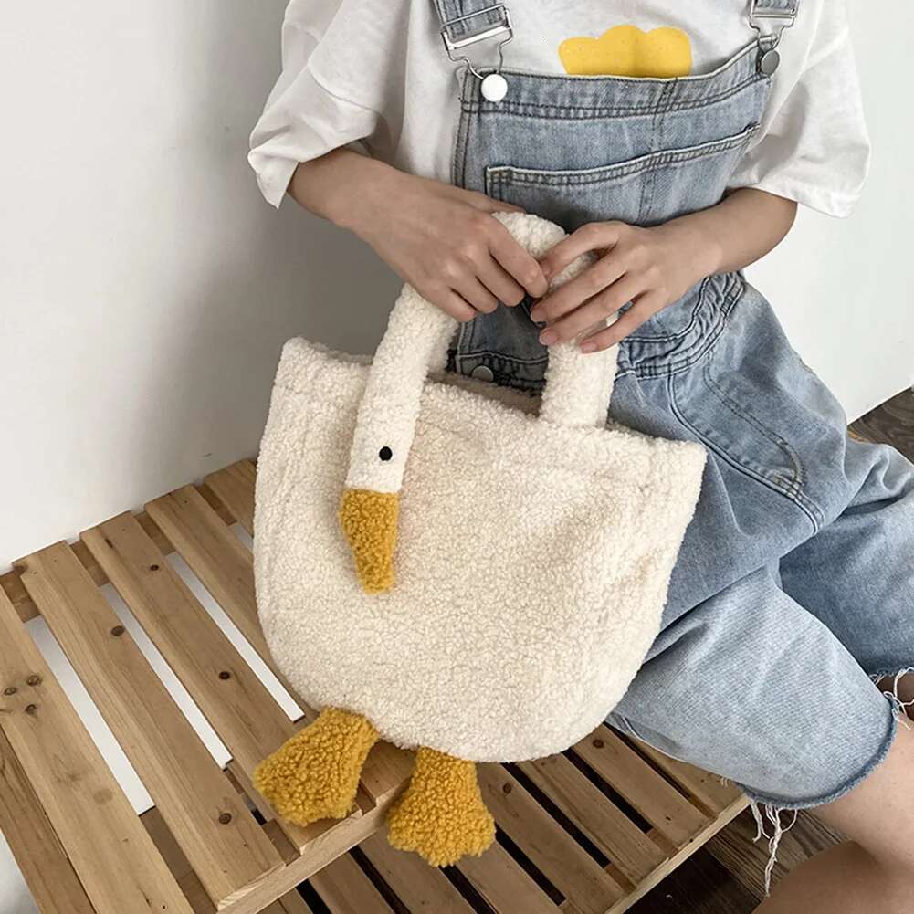 Cartoon Goose Plush Handbag For Women Soft Tote Casual Girl Cute Shop Bolso Ladies Shoulder Fashion Duck Crossbody Bag