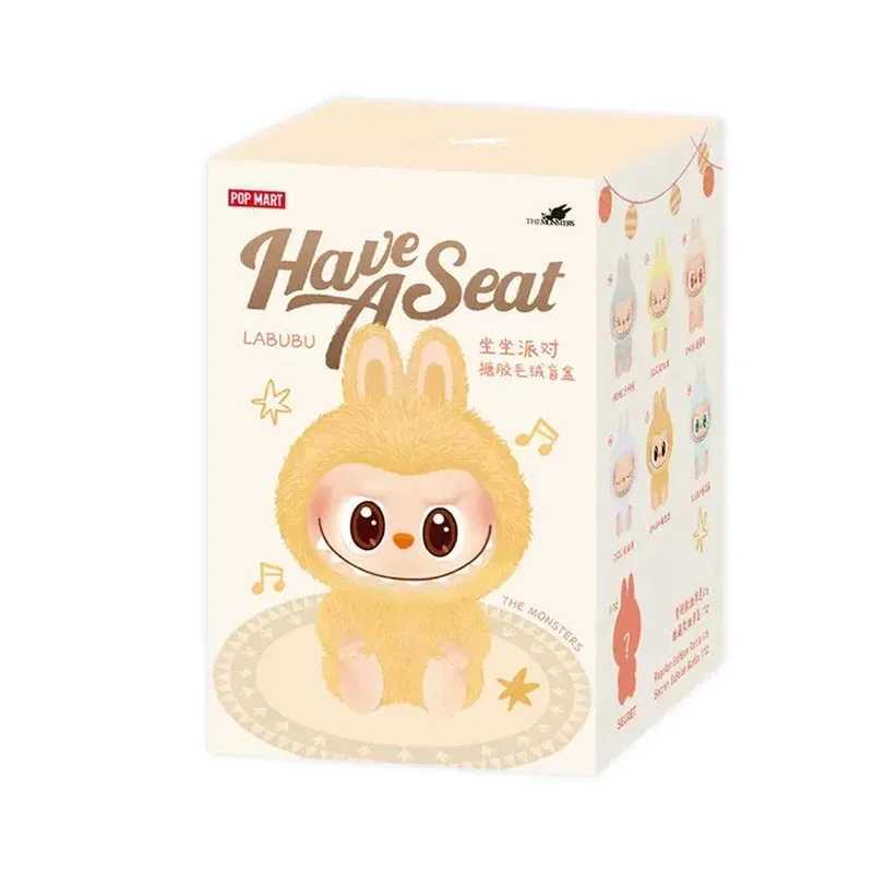 Popmart Labubu Monster Sitting Down to Party Vinyl Blind Box Heartbeat Macaron AMP; Duodo pendant decorationT250325