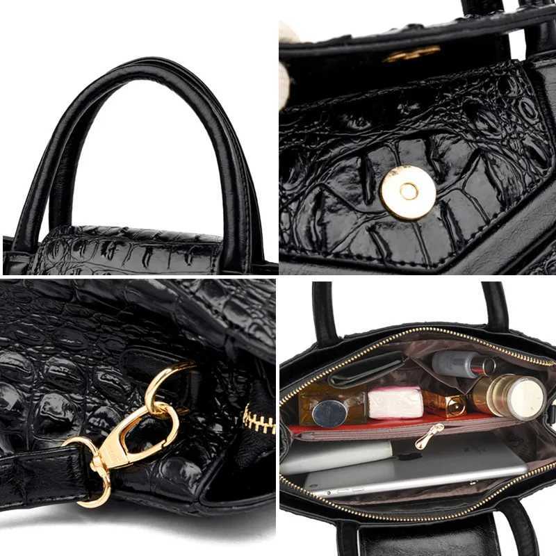 New Leather Womens Messenger Bag Crocodile Womens Cross Shoulder Bag 2023 High Quality Womens Handbag Z250324