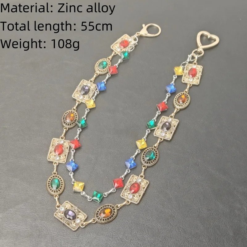 Retro Agate Colorful Pants Chain Styles For Men And Women Light Goods Waist Accessorie Ones Waist Hip Hop Jewelry250318