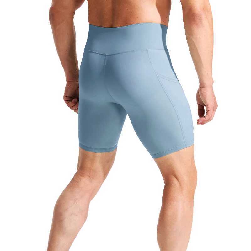 Running shorts pocket mens high waisted elastic running tight fitting bicycle fitness yoga quick drying outdoor clothing marathon W250324