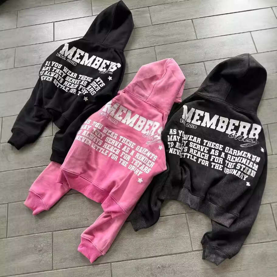 fashion letter embroidery loose sweatshirt cardigan hooded unisex top gift for man