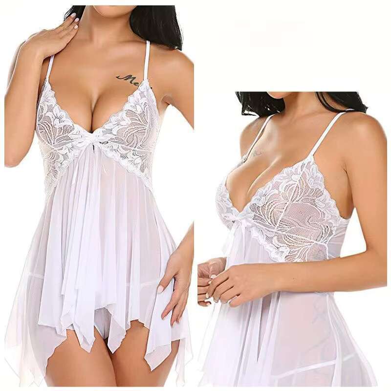Hot Selg Lace Underwear Casual Mini Dress Sets Women Lightweight Fashion Sexy Gerie Sleepwear