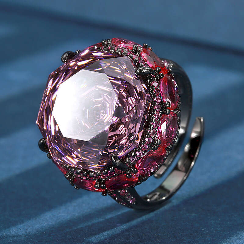 Popular hot item new Zhuangsheng jewelry copper base gold-plated rose cut circular temperament light set for women 18-16m