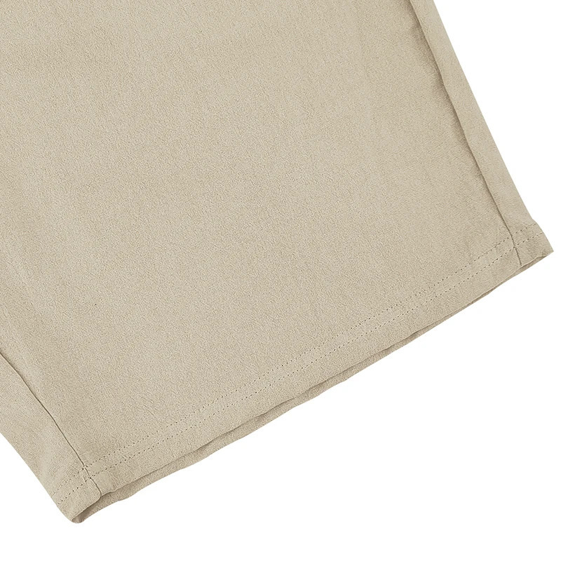 2025 Summer Mens Thin Linen Breathable Beach Sports and Leisure Loose Five Cent Shorts for Men 250325