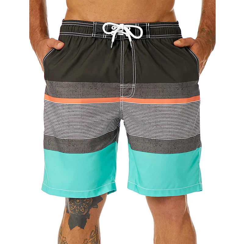 Striped graphic board shorts 3D printed y2k casual beach swimsuit homme 2023 summer Hawaiian surfing 250321