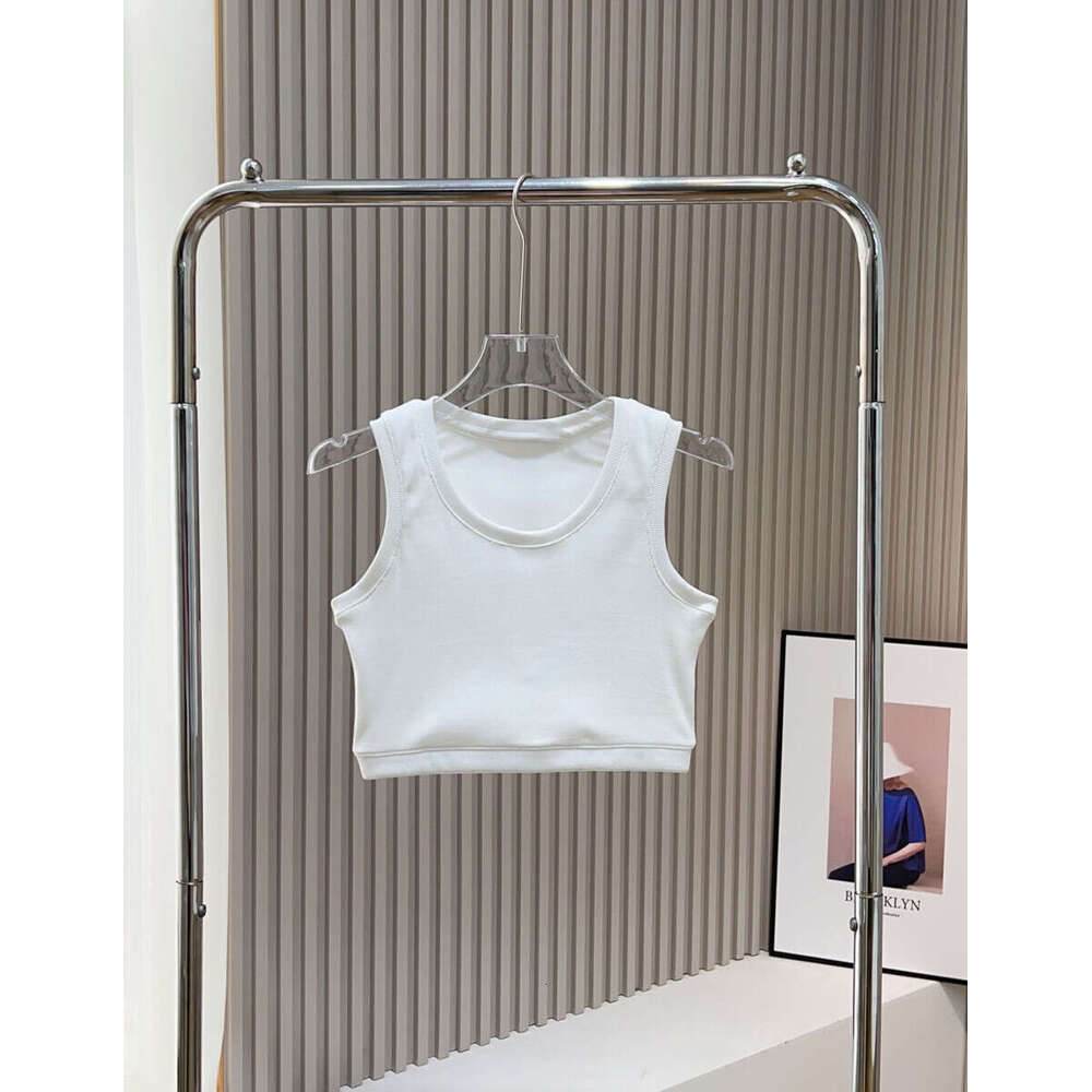 Women's Short Vest, Women's Summer Outfit, Embroidered Slim Fit Versatile Top B5