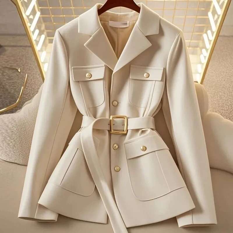 Women's Suit Jacket 2025 Spring Autumn High-End Temperament Ladies Blazer Coat Korean Version Fashion Versatile Lady Outerwear