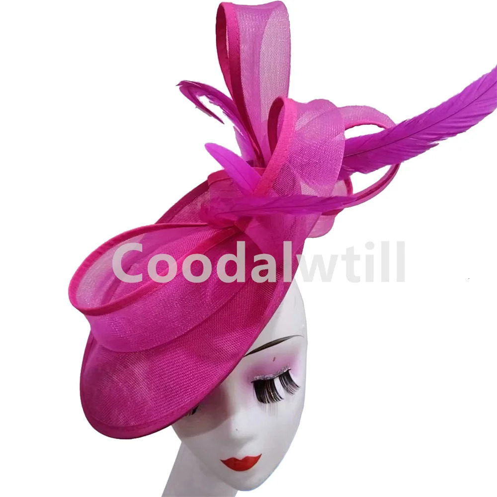Pillbox Fascinator Hat Women Wedding Headpiece For Derby Kentucky Chapeau Cap Bride Wedding Church Millinery Cap Headband 250322