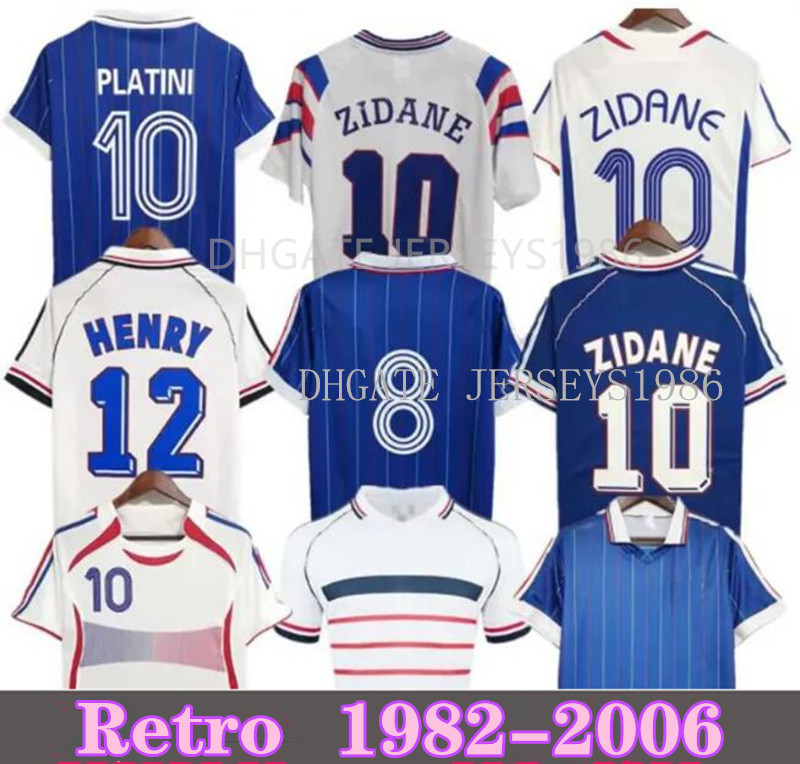 ZIDANE POGBA Vintage Soccer Jerseys French 1998 2006 PLATINI 1982 84 Classic Football Shirts GRIEZMANN KANTE Francaise MBAPPE 18 Kit kids sets uniform 8888