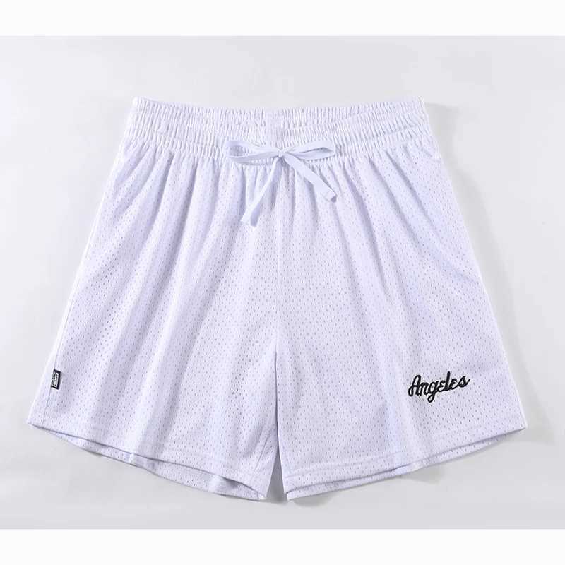 Mens running shorts solid color double-layer mesh American basketball shorts quick drying gym outdoor pants W250324