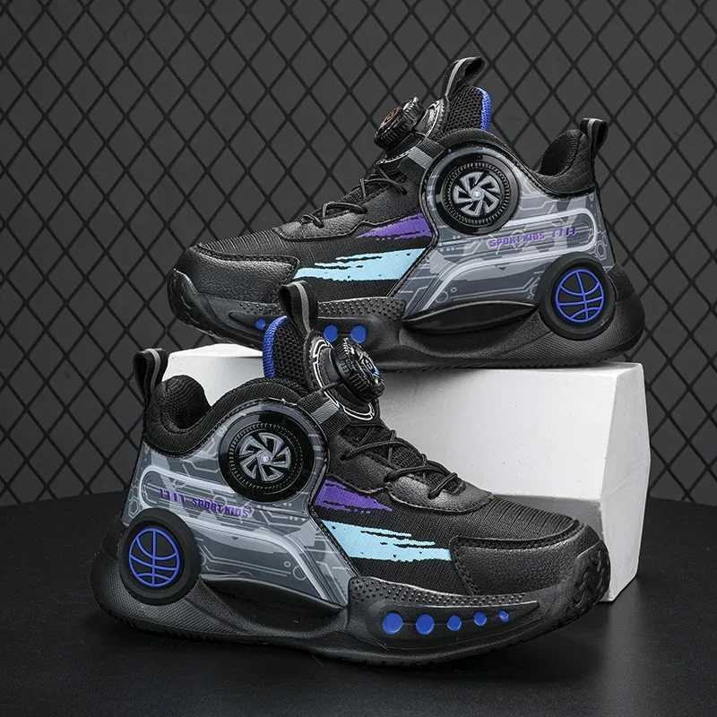 Brand childrens shoes boys basketball shoes childrens casual sports shoes black boys sports shoes outdoor running sports shoes W250324