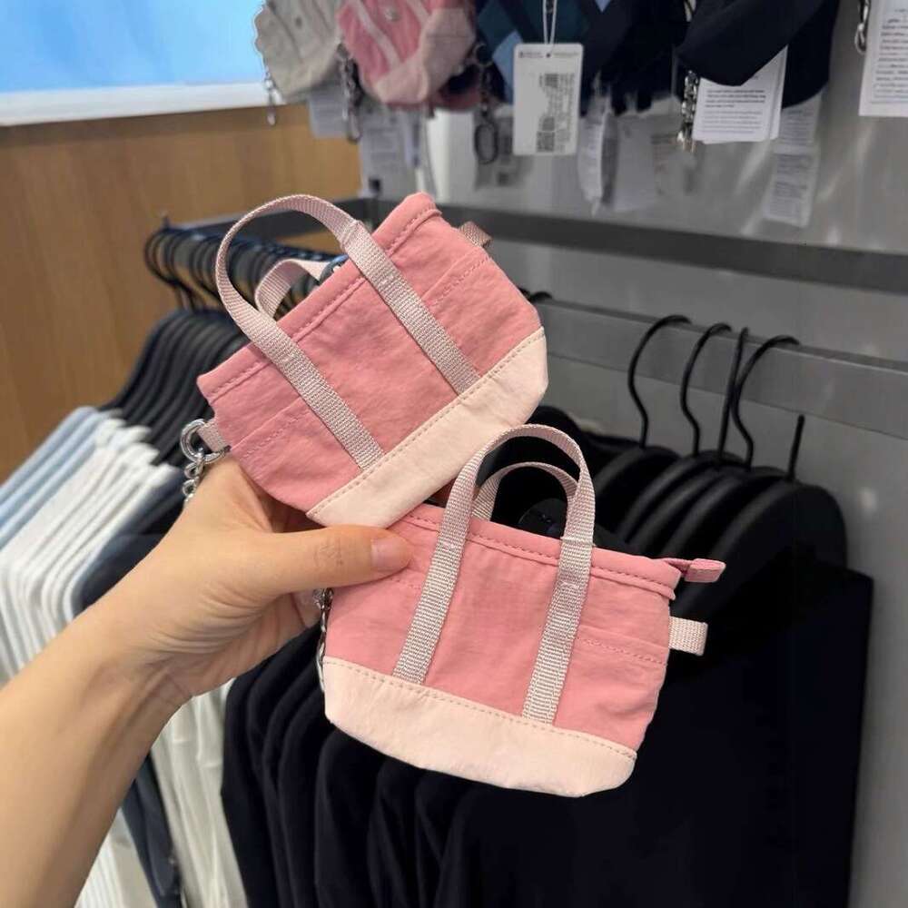 Spring New Nylon Color Blocked Small Headphone Coin Purse, Pendant Bag, Multi Pocket Canvas Mini Bags B5