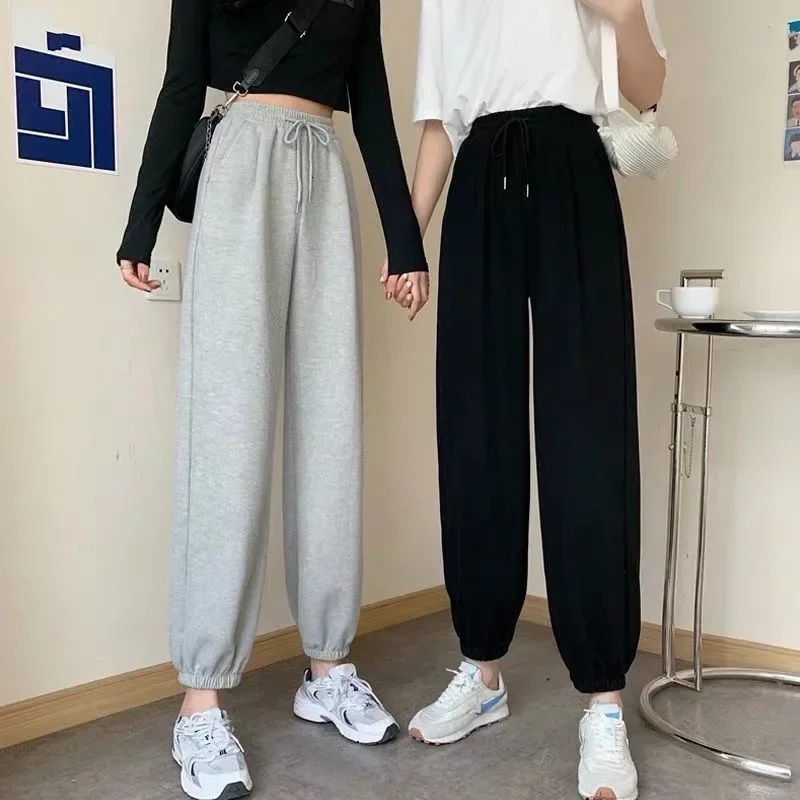 2024 SpringSummer Fashion Sports Pants Black Leg Casual Plush Sanitary 250324Z