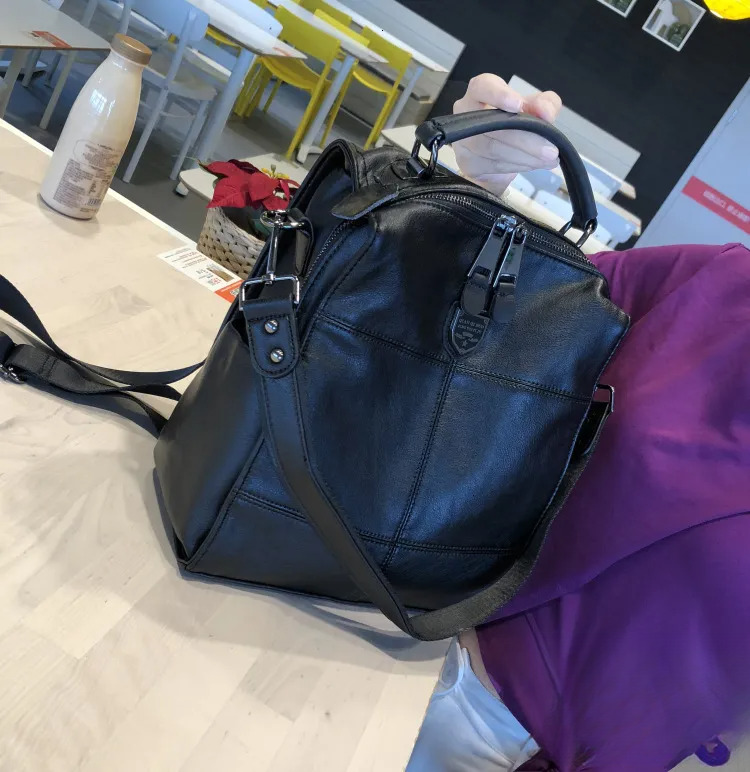 Genuine Leather Korean Backpack: Stylish & Versatile hot for 2024 Travel