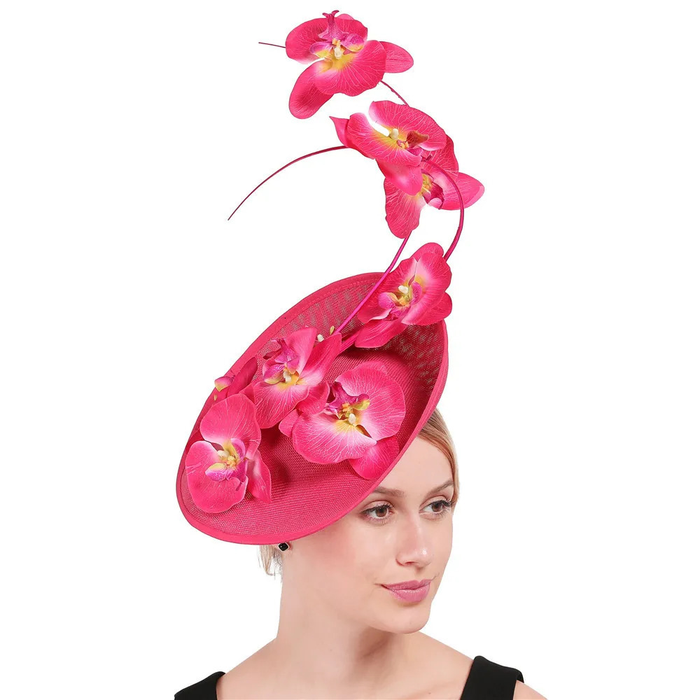 kentucky Tea Party Fascinator Hat Sinamay Flowers Wedding Church Oversized Racing Season Pography Headwear 250324