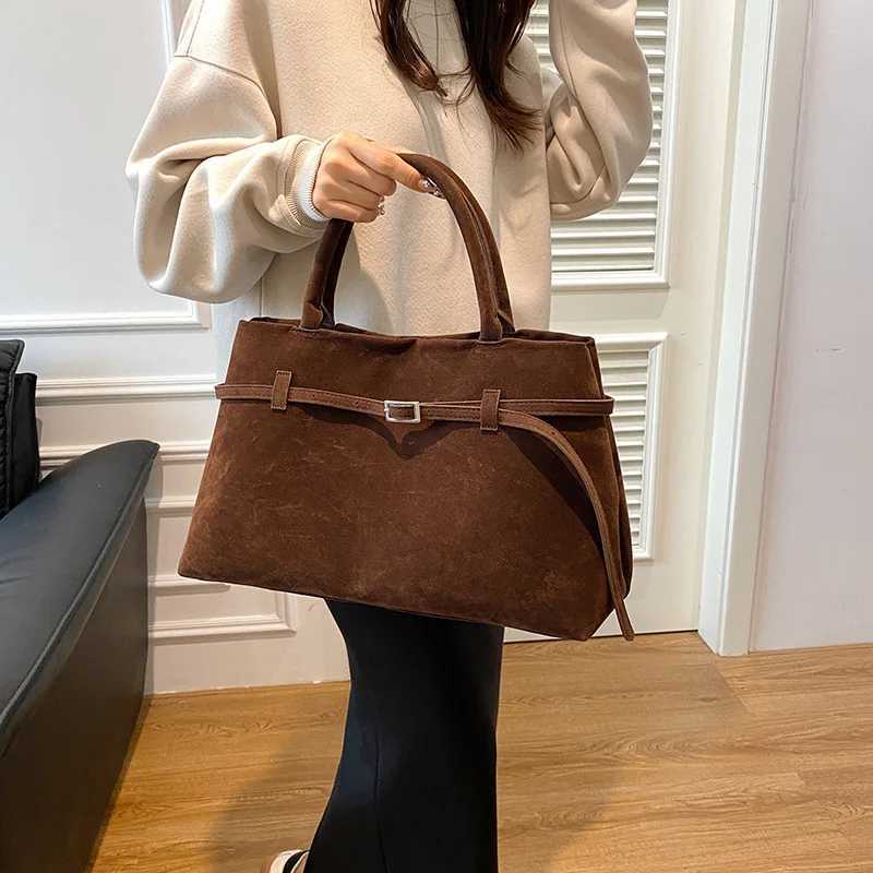 New denim sports womens bag artificial suede brown handbag gold shoulder bag fAshionable womens bag Z250324