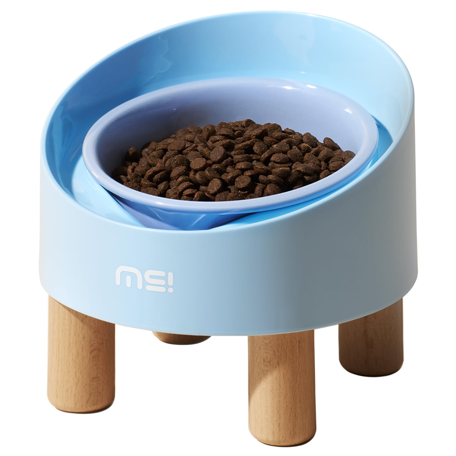 Raised Pet Feeding Dish for Cats and Dogs Lead-Free Ceramic Height Increasing Bowl with Anti-Slip Base