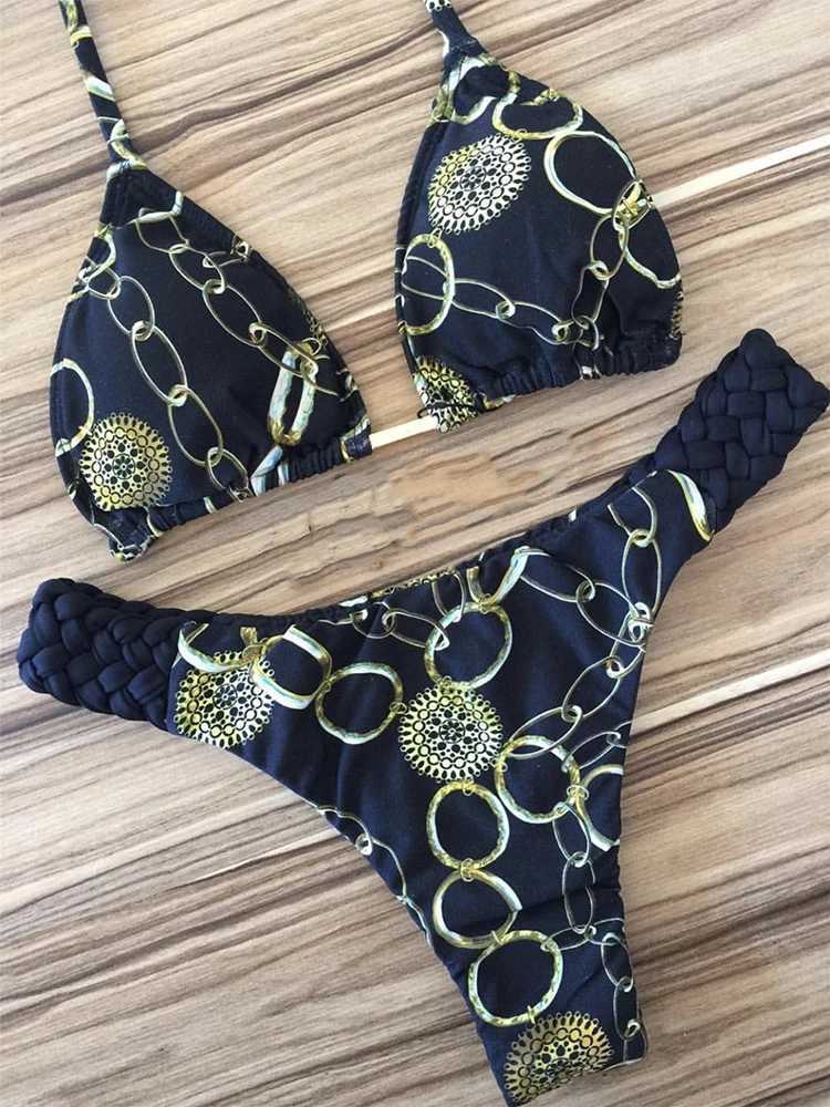 Sexy floral print bikini 2023 fashionable summer bather swimsuit bandage swimsuit womens suspender bikini set two-piece set newXJ250324