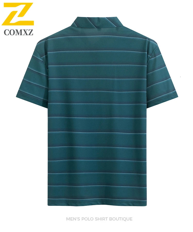 2025 Mens Summer Short Sleeve Polo Shirt Ice Silk TurnDown Collar Casual Top Lightweight Breathable Trendy TShirt 250311