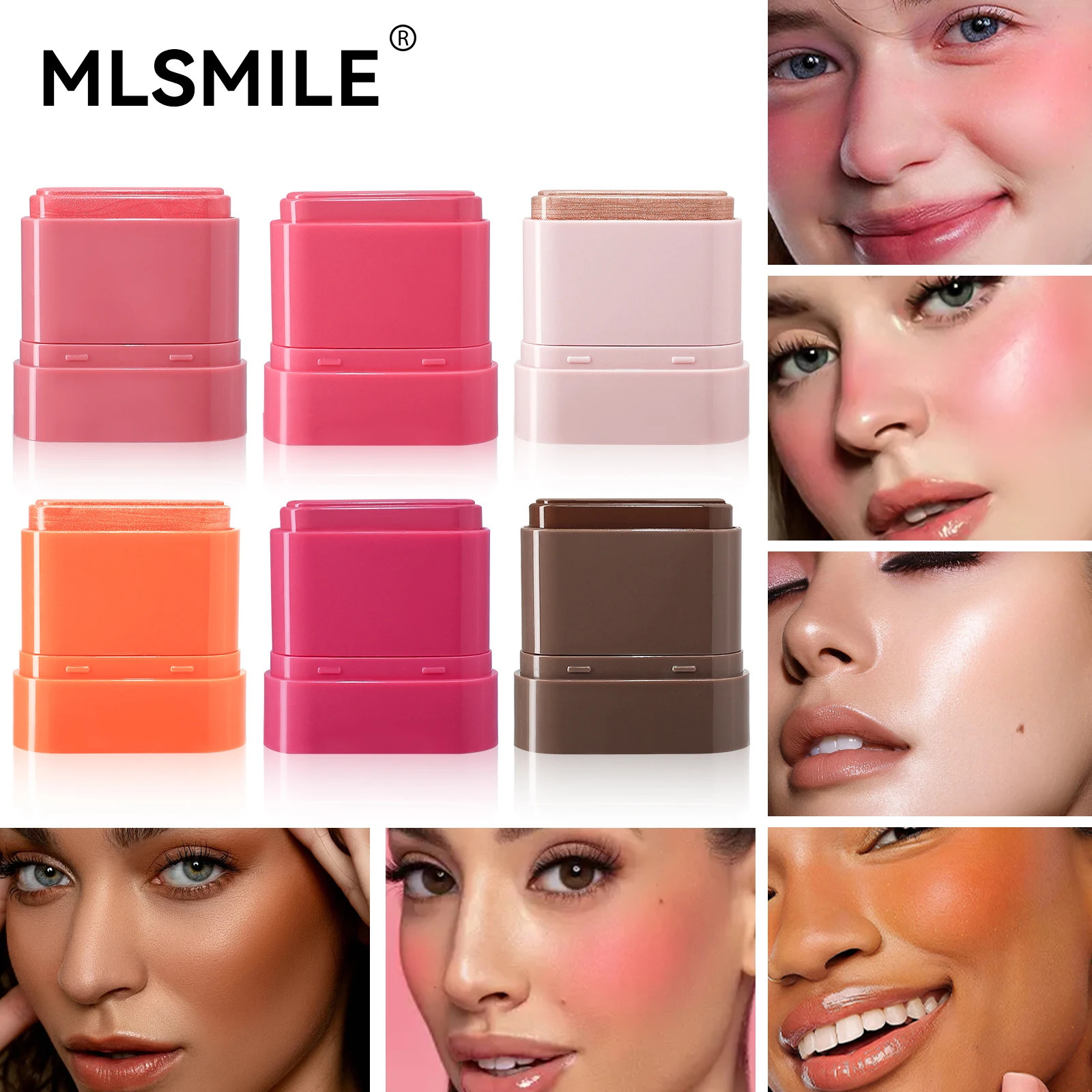 2-in-1 Flat Tube Fruit Blush Lipstick Stick | Easy to Apply Highlighter Contour | Multi-Use Lip Cheek Makeup 250324