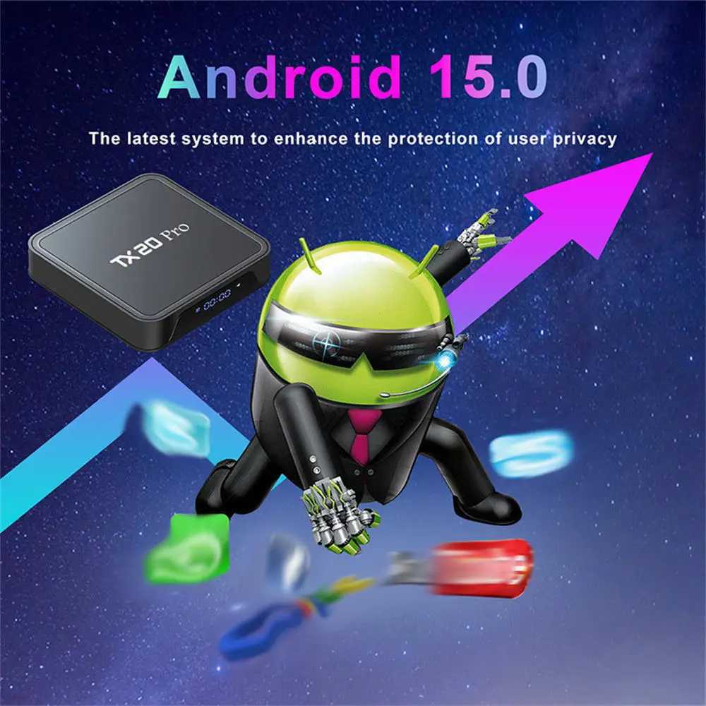 Android 15 new TX20 Pro smart TV box Allwinner H313 8K video decoding upgrade 16G 256G 5G 2.4G BT5.2 dual WiFi set-top box X250325