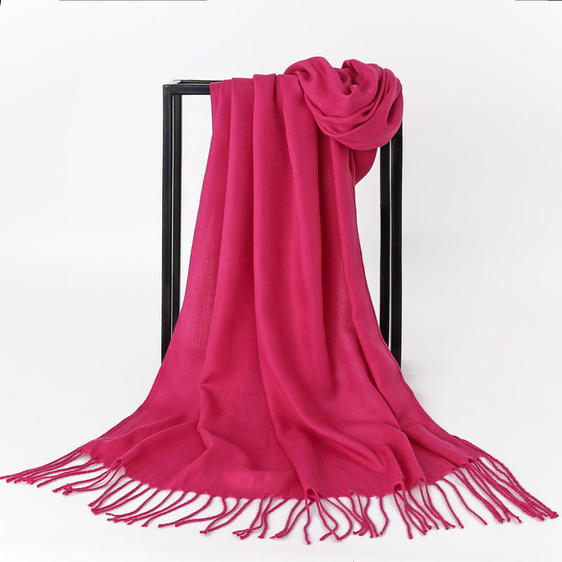 K226 One piece of new imitation cashmere scarf for women Korean style autumn and winter warm cashmere solid color gift neck shawl