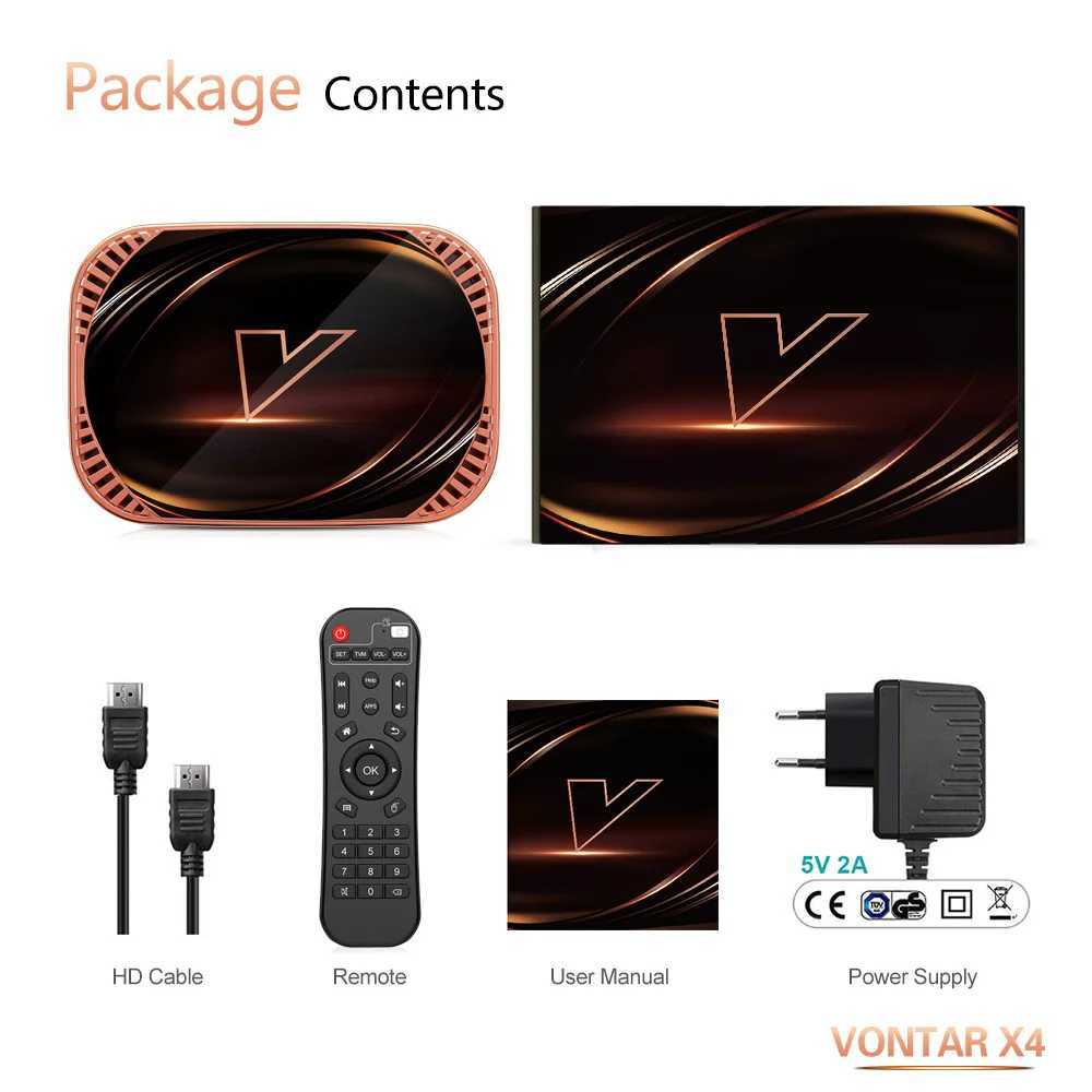 2025 X4 Amlogic S905X4 Smart TV Box Android 11 4GB 128G 32GB 64GB Wifi BT AV1 Media Player TVBOX 4K 1000M Set Top Box X250325