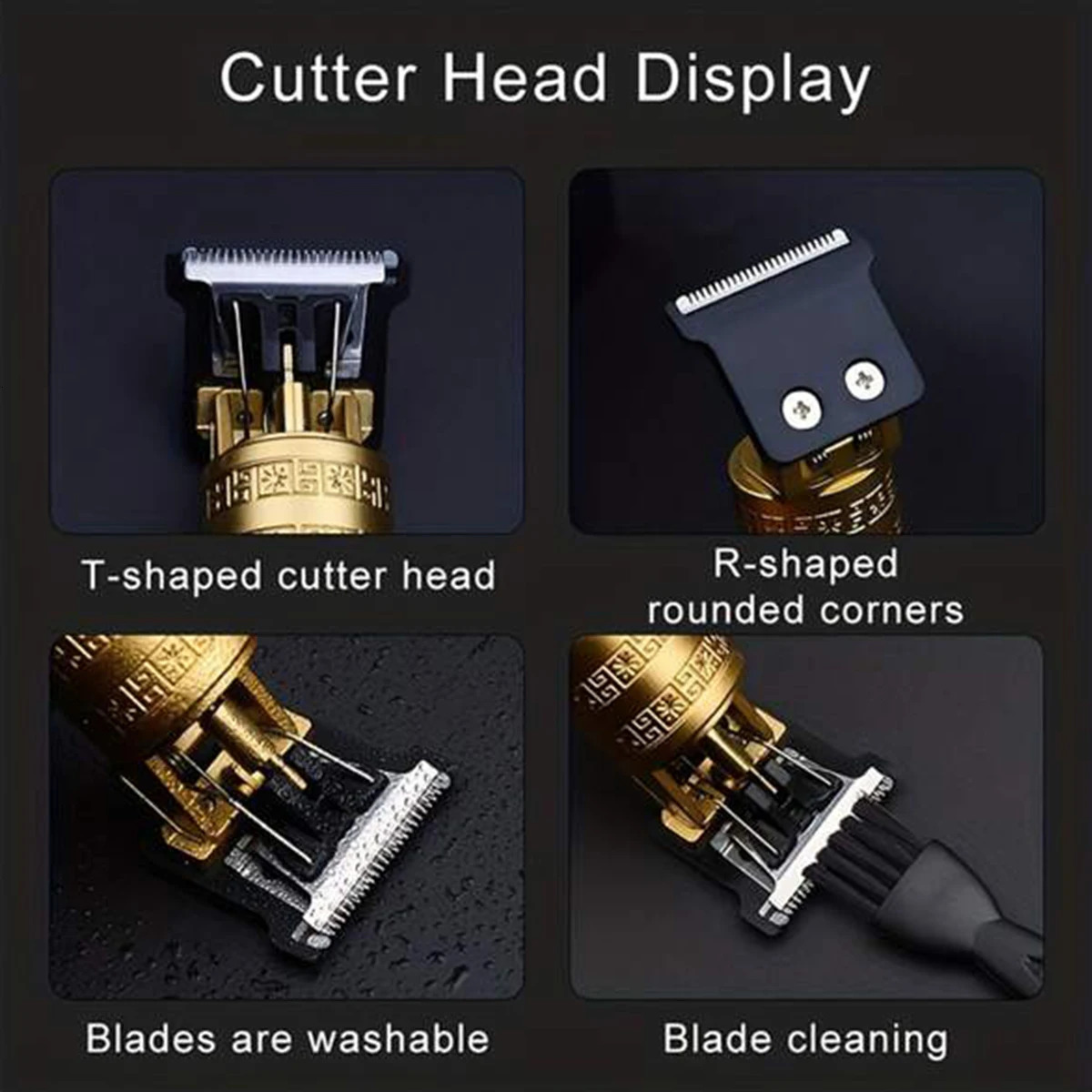 Professional Vintage Electric Rechargeable Hair Clipper Machine Hair Barber Trimmer For Men Hair Cutting 250324