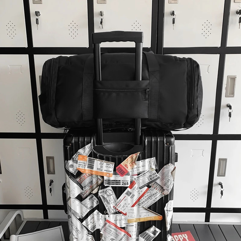 Stylish large capacity nylon travel duffel bag waterproof gym bag for men and women 250314