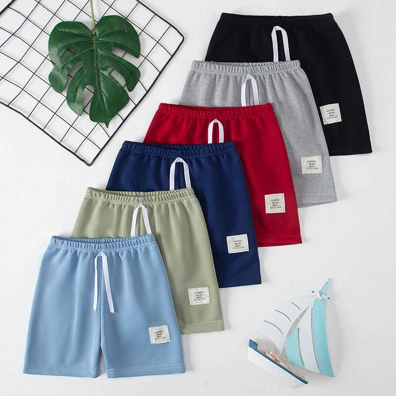 /3 pieces of childrens basic clown shorts boys casual sports lace up pants girls fashionable and comfortable multi-color combination hot pants W250324
