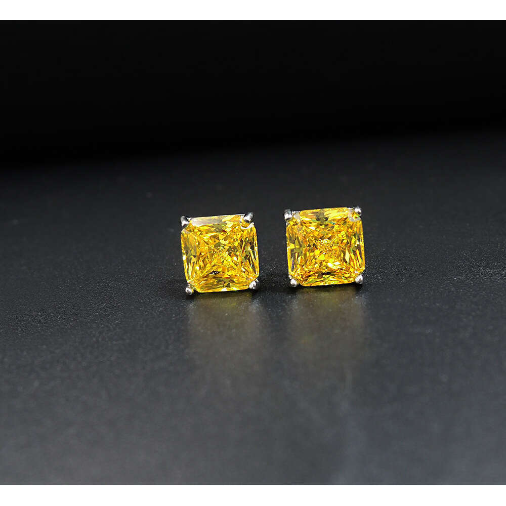 Zhuang Shengsheng Jewelry Yellow Dia Fashion Elegant Women's Square Earrings