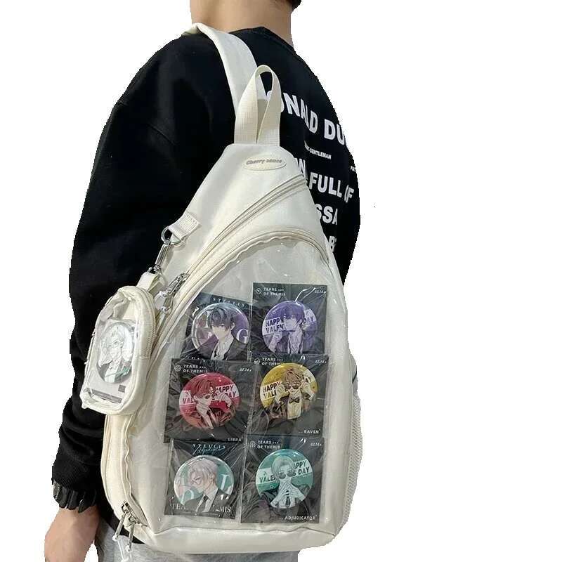 Ita 2025 New Display Canvas Shoulder Bag Fashion Casual Transparent Chest Bags For Women High-Capacity Crossbody Bolso