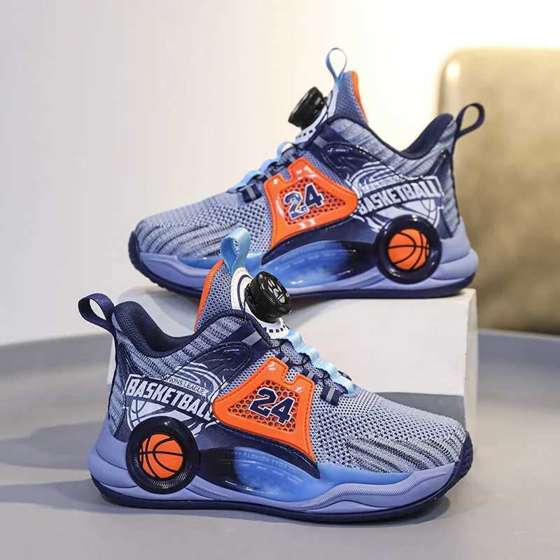 Childrens sports shoes outdoor sports flat comfortable breathable training basketball boots 2025 fashionable childrens running shoes W250324