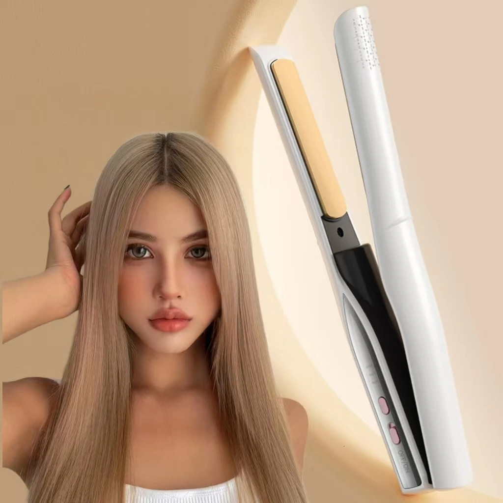 Wireless 2-in-1 Curler and Straightener - Portable Ceramic Tablet Clip 250324
