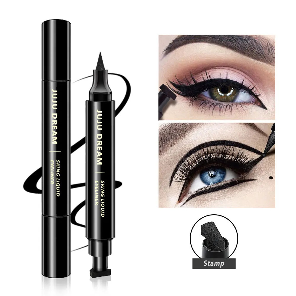 Stamp pen eyeliner does not blend easily smooth and smooth simple and quick-drying beginner and novice makeup 250324