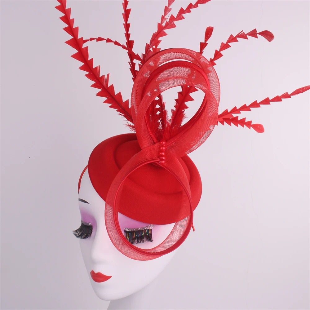 Ladies Royal Ascot Chapeau Cap Wedding Fascinator Hat Headpiece Women Church Party Pillbox With Headband Bride Party Fascinators 250322