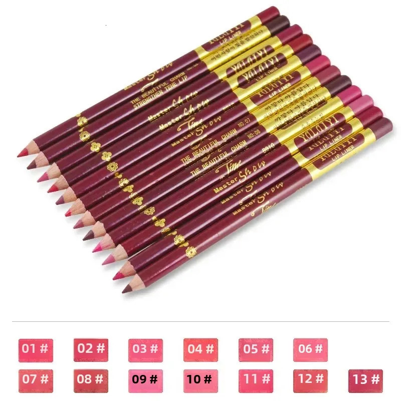 YALAIYI 13-Color Lip Liner Pencil Waterproof Colorfast Easy for Beginners Foggy Matte Long-Lasting Lip Makeup Pen 250324