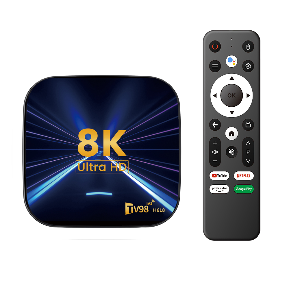 Android 14 Smart TV Box TV98 Allwinner H618 HDR10+ Dual WiFi 8K Media Player BT5.0 4GB 64GB Voice Remote Set Top Box