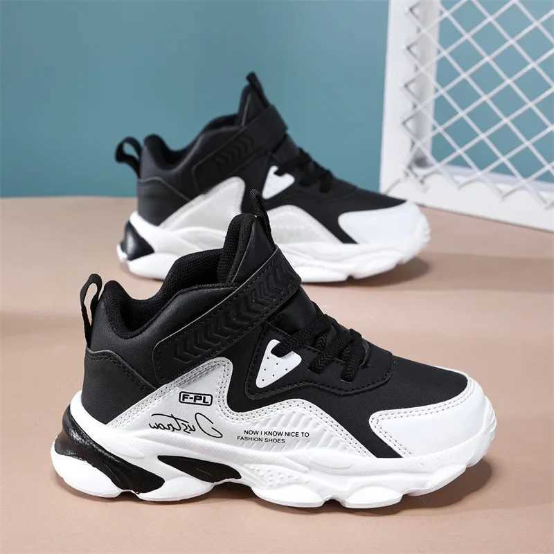 2025 Brand Childrens Running Shoes Boys Anti slip Basketball Sports Shoes Leather Waterproof Childrens Leisure Hiking Sports Shoes W250324