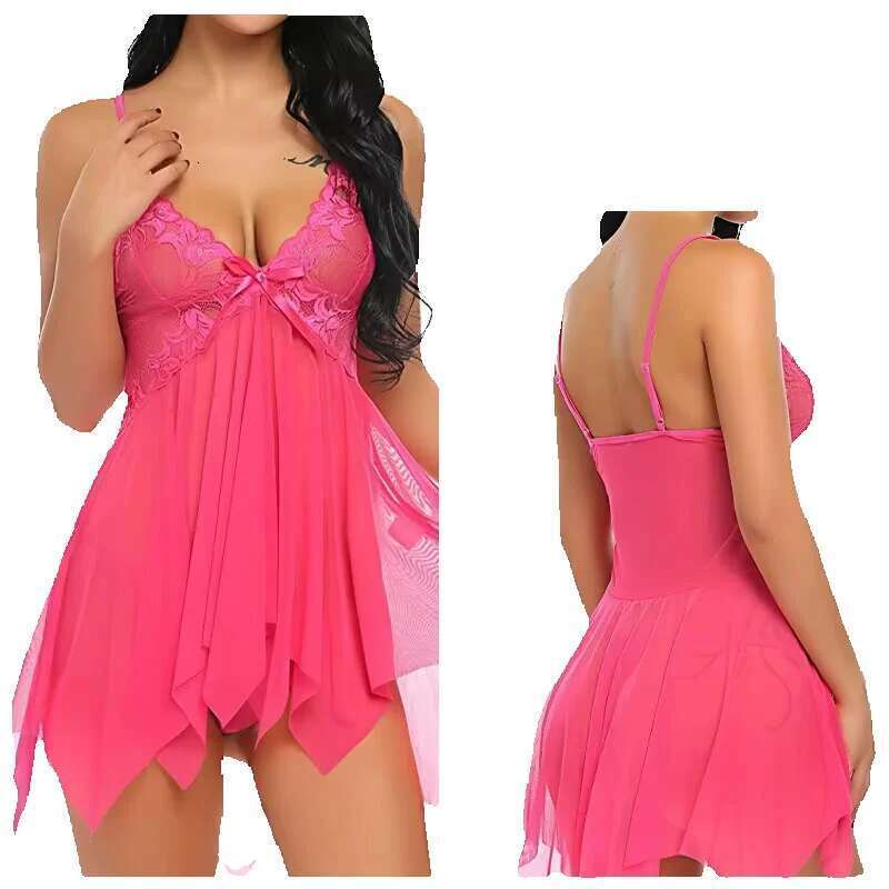 Hot Selg Lace Underwear Casual Mini Dress Sets Women Lightweight Fashion Sexy Gerie Sleepwear