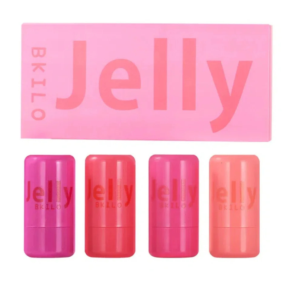 4pcs Set Jelly Cheek Blush Tint 3-in-1 Transparent Moisturized Blusher Facial Contour Rouge Lip Stick Long Lasting Rouge Makeup 250324