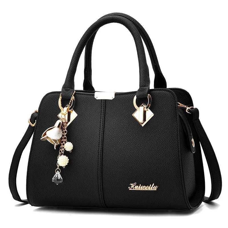 New elegant two handed bag womens fashionable zipper handbag casual artificial leather shoulder bag Z250324