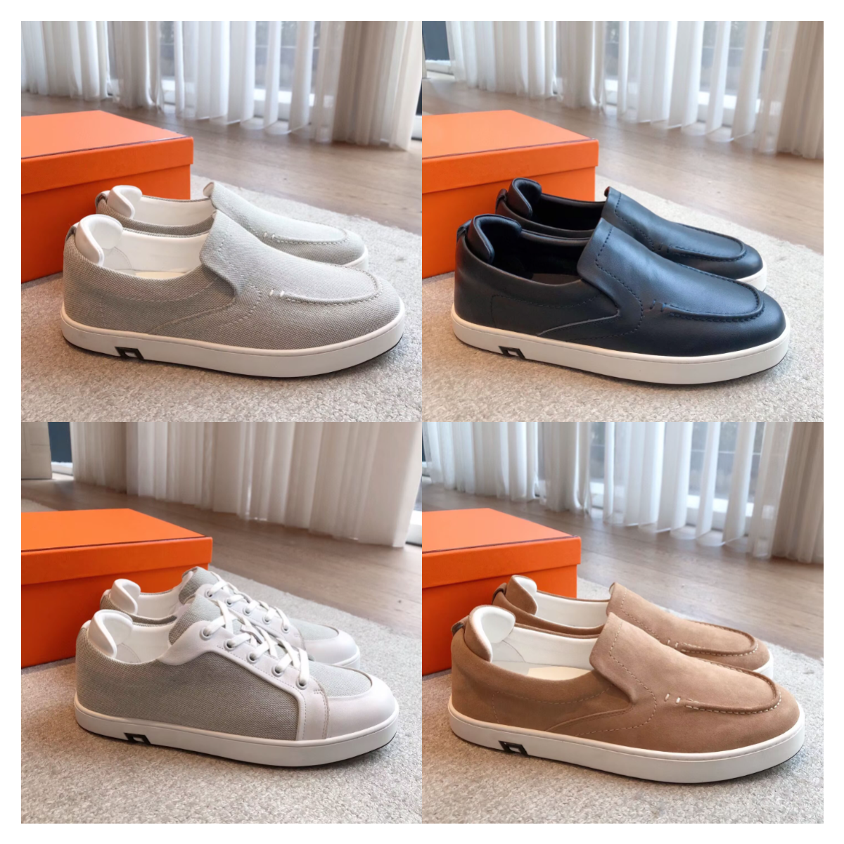 Designers Men Sneaker Kiddy Slip On Casual Shoe Grey Color Designer Sneakers In Suede Goatskin Newest