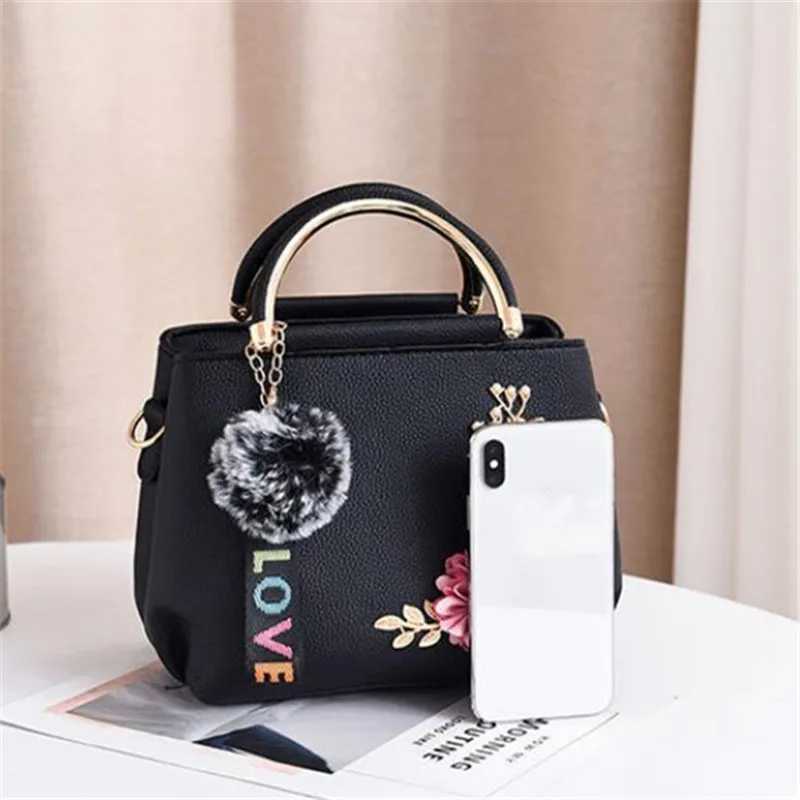 3D floral decoration handbag elegant mini cross shaped bag womens fashionable shoulder bag street trend handbag wallet Z250324