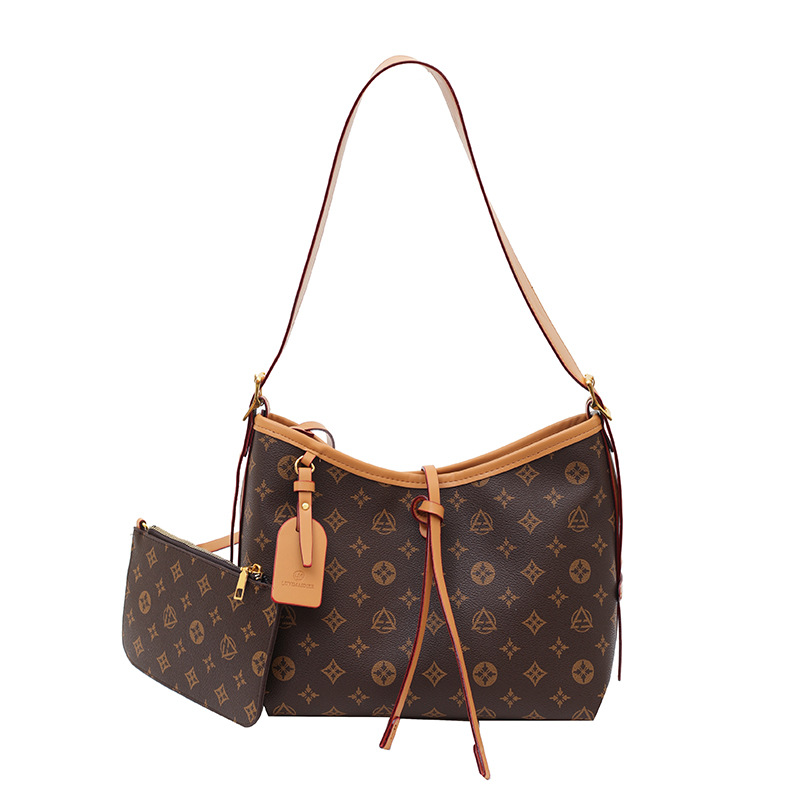 High-end large-capacity women's bag 2025 new style Printed Versatile and fashionable tote bag Elegant ladies' shoulder and crossbody bag
