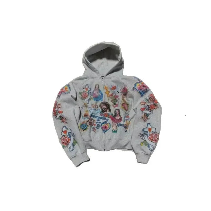 American retro rock letter printed hooded sweatshirt Harajuku loose fit couple matching casual streetwear 250324