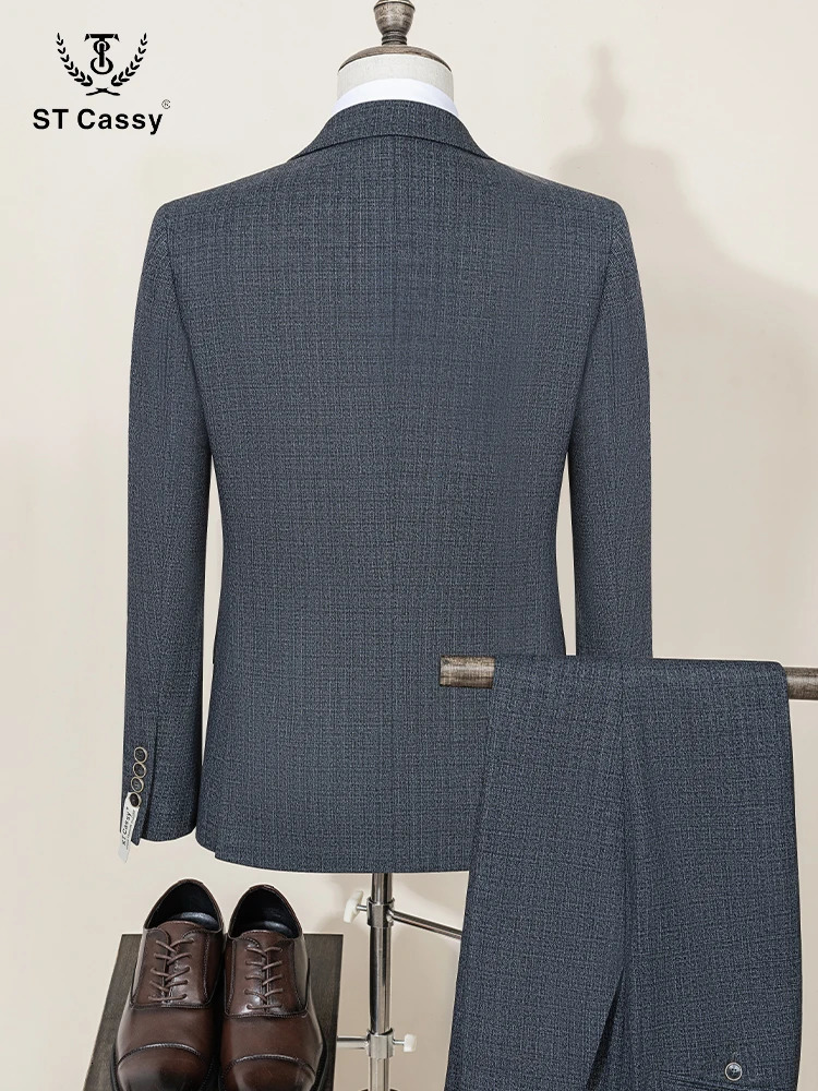 ST Cassy High Quality Mens Suit Slim Fit Male Groom Wedding Blazers Party Dress Suit Business Office three-piece 250325