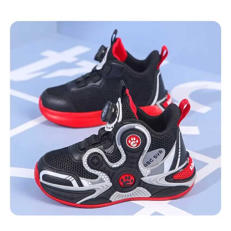 2025 Spring New Mesh Breathable Rotating Buckle Childrens Sports and Leisure Shoes Basketball Shoes 29-39 Childrens Sports Shoes W250324
